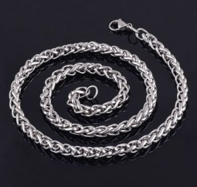 Picture of Stainless Steel Rofe Box Chain Necklace for Men - Silver