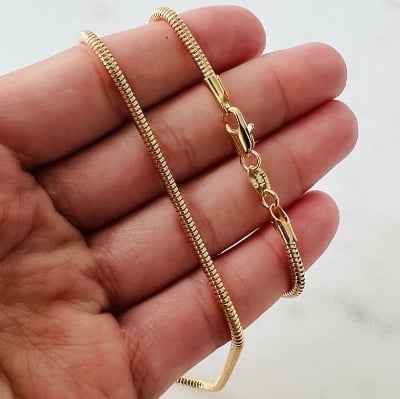 Picture of Stainless Steel Fashionable Snake Necklace for Women - Gold
