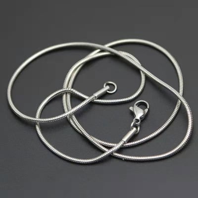 Picture of Stainless Steel Flat Snake Neck Chain For Stylish Men - Silver