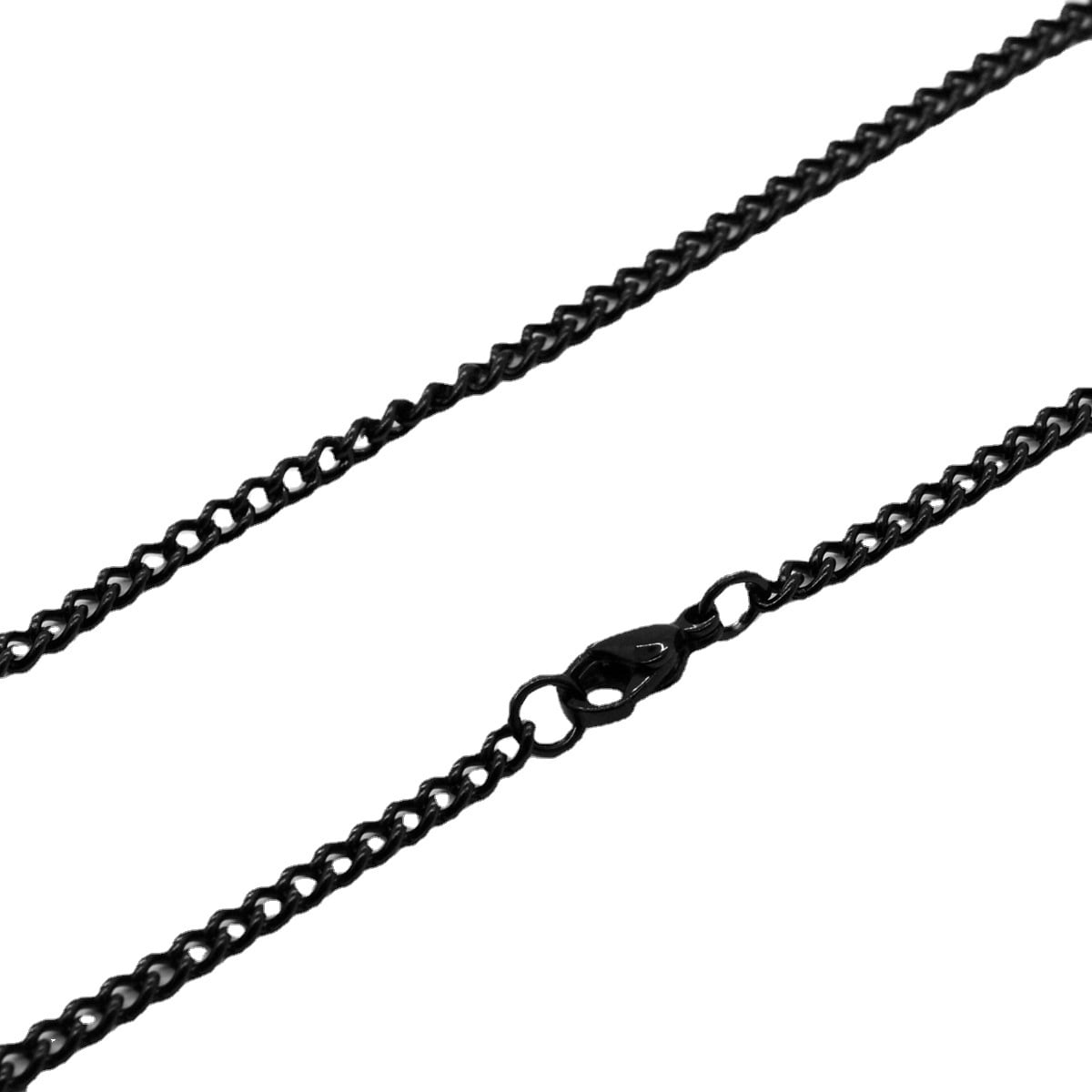 Picture of Minimalist Chain Necklace Stainless Steel Men Simple Hip Hop Rock Necklace - Black