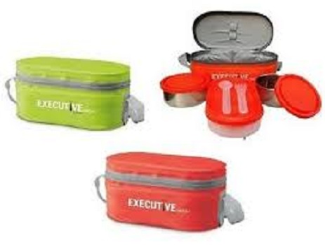 Picture of Milton Executive Lunch Box Soft Insulated Tiffin Box (2 SS Container,1 Microwave Safe Container) Mixed
