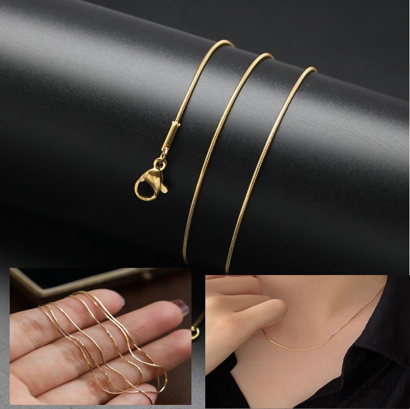 Picture of Men's Sterling Snake Necklace Stylish For Men - Gold
