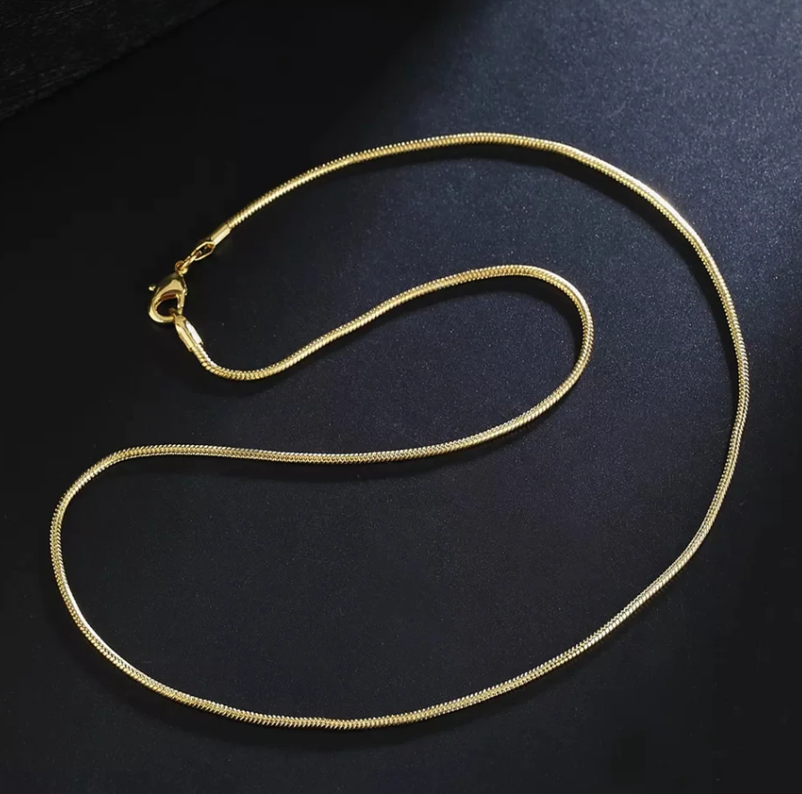Picture of Mens Stylish Flat Snake For Necklace - Gold
