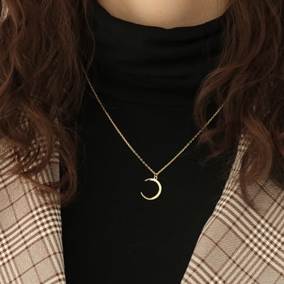 Picture of Stylish New Moon Necklace For Girl/Women - Gold