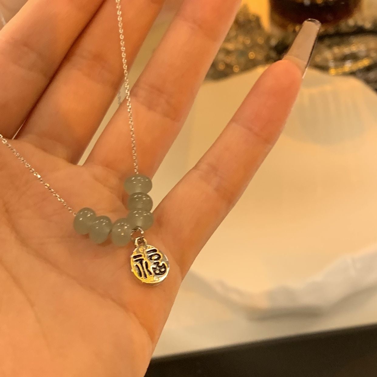 Picture of Necklace Small Pearl Pendant Pearl Gift Single