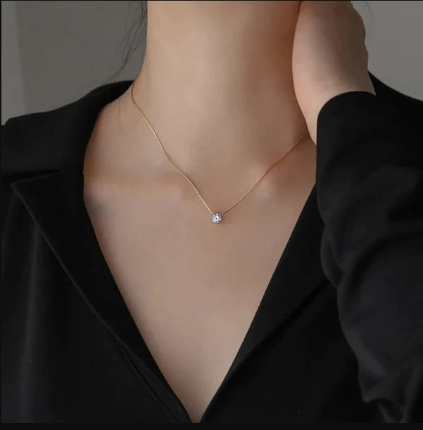 Picture of Simple Luxury Cut Zircon Necklace Minimalist Zircon Jewelry Necklace
