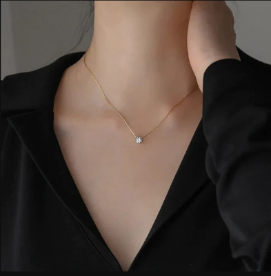 Picture of Simple Luxury Cut Zircon Necklace Minimalist Zircon Jewelry Necklace