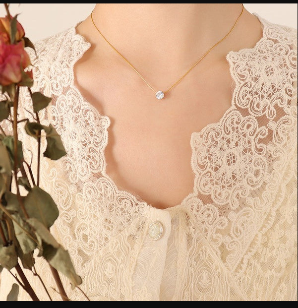 Picture of Simple Luxury Cut Zircon Necklace Minimalist Zircon Jewelry Necklace