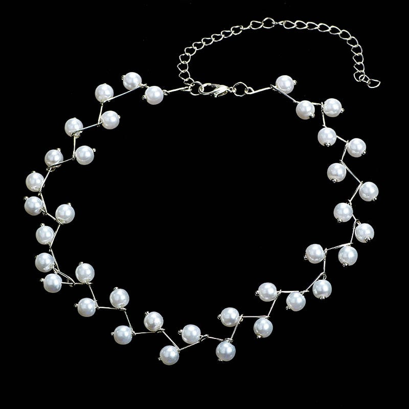 Picture of Korean Pearl Chopsticks Necklace Ins Girl New Fashion Women - Silver
