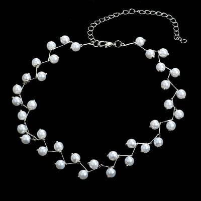 Picture of Korean Pearl Chopsticks Necklace Ins Girl New Fashion Women - Silver
