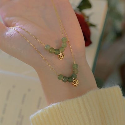 Picture of Tahitian Floating Pearl Green Potti Necklace For Women/Girl