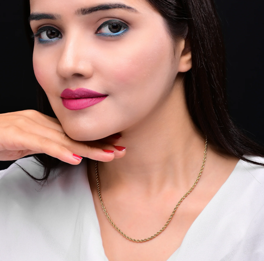 Picture of Rofe Stainless Steel Chain Necklace For Woman - Gold