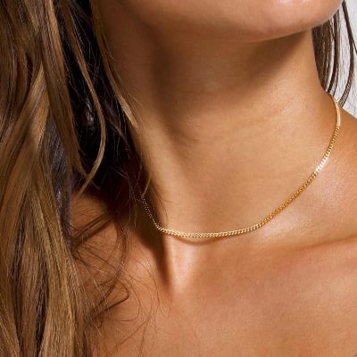 Picture of Fashion Necklace Clavicle Chain Sweet Cool Simple Chain Necklace For Women - Gold