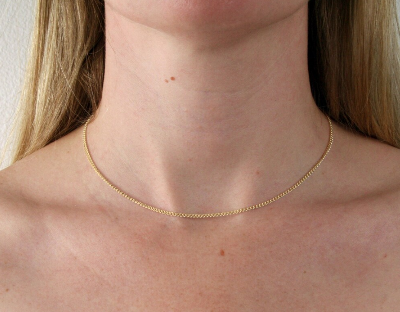 Picture of Fashion Necklace Clavicle Chain Sweet Cool Simple Chain Necklace For Women - Gold