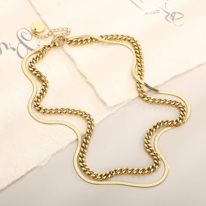 Picture of Snake/Chain Necklace For Women Fashion Necklace - Gold