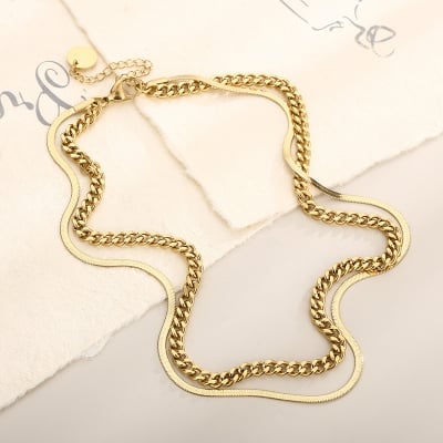 Picture of Snake/Chain Necklace For Women Fashion Necklace - Gold