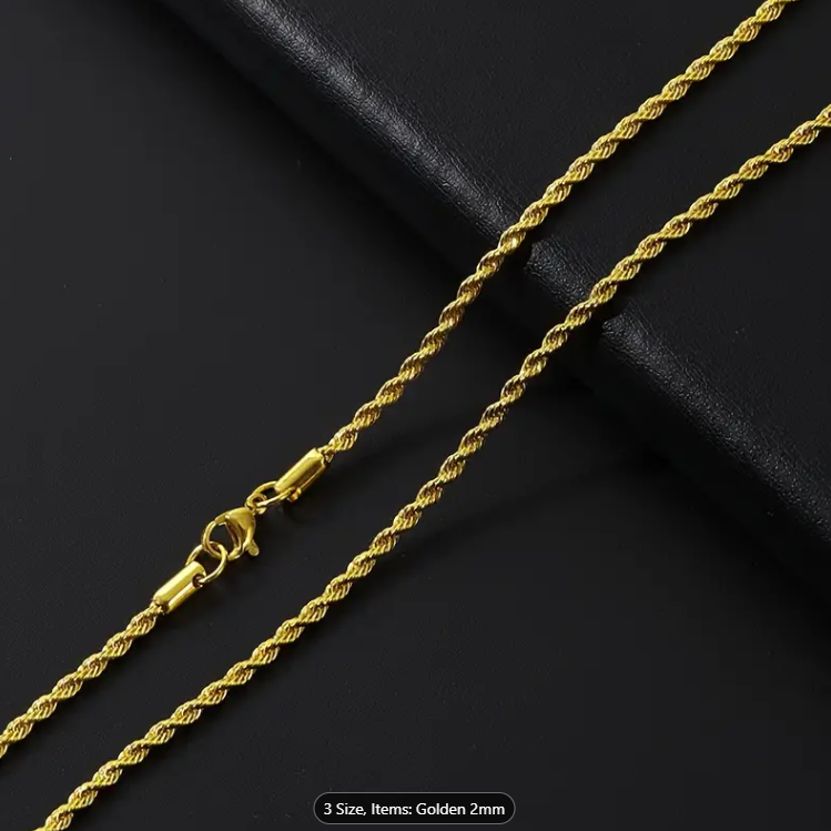 Picture of Fashion Woman Stainless Steel Rofe Necklace - Gold