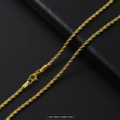 Picture of Fashion Woman Stainless Steel Rofe Necklace - Gold