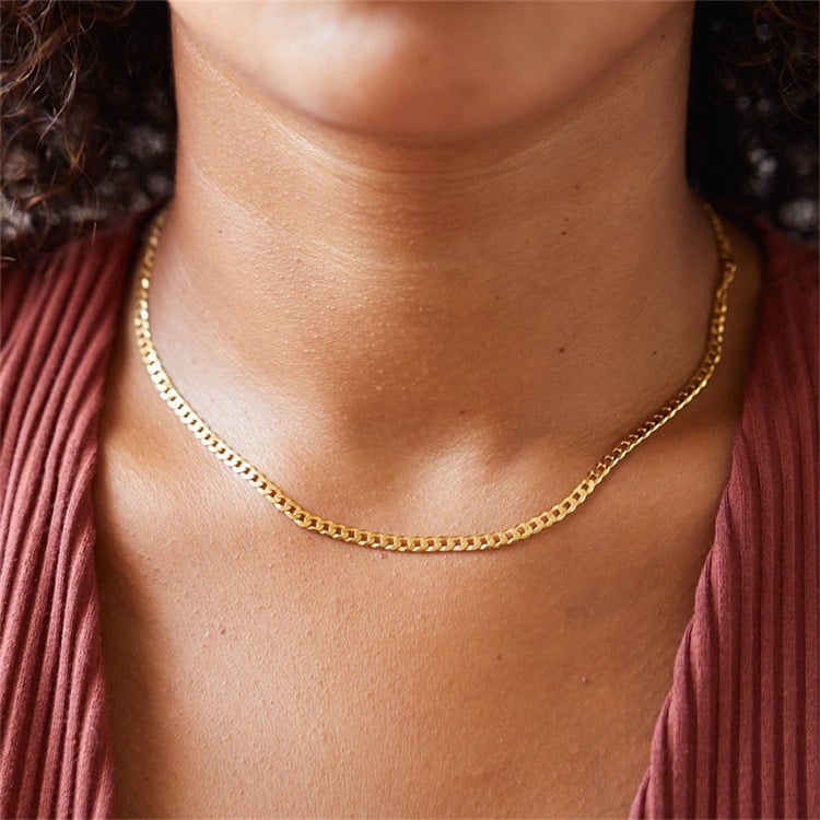 Picture of Simple Steel Necklace Fashionable- Necklace For Women - Gold