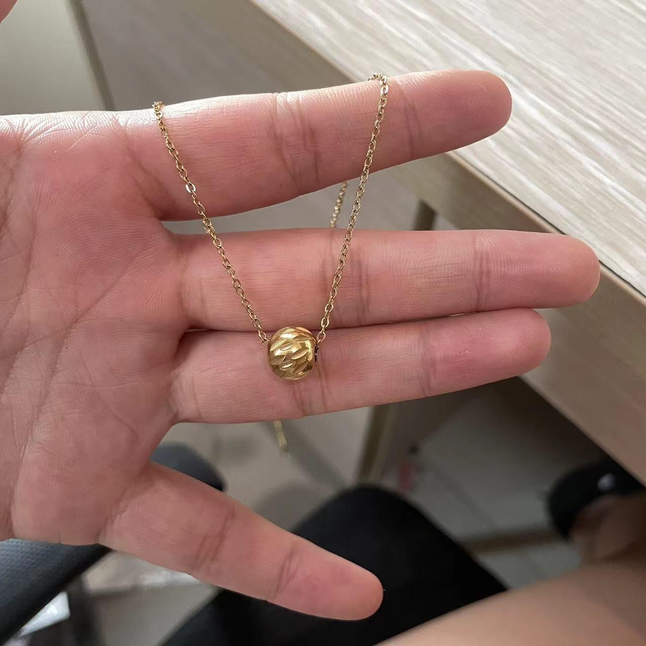 Picture of Korean stylish Girls Pearls Necklace For Woman - Gold