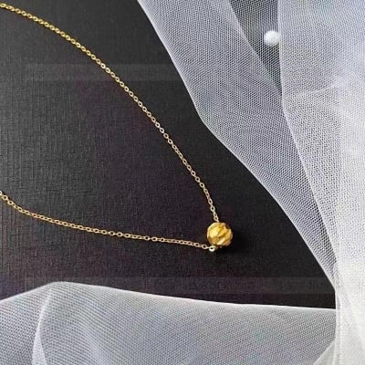 Picture of Korean stylish Girls Pearls Necklace For Woman - Gold