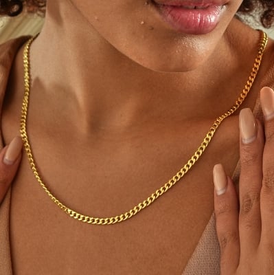 Picture of Necklace Chain Necklace Link Punk For Women - Gold