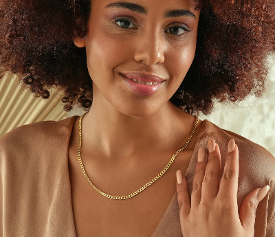 Picture of Necklace Chain Necklace Link Punk For Women - Gold