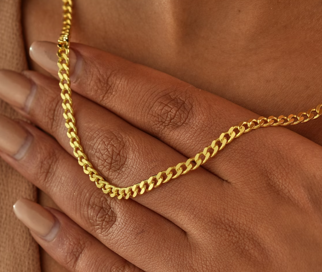 Picture of Necklace Chain Necklace Link Punk For Women - Gold