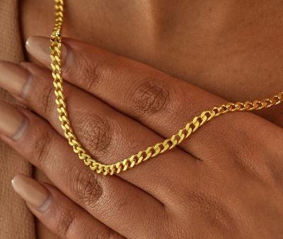 Picture of Necklace Chain Necklace Link Punk For Women - Gold