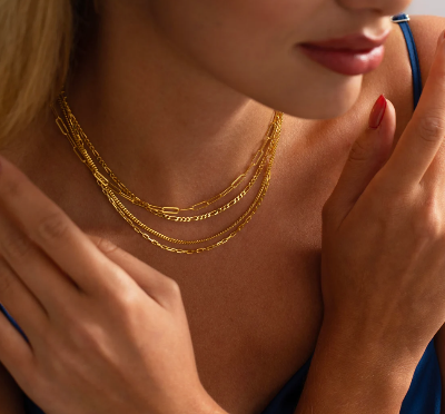 Picture of New Trendy Stylish Necklace For Women - Gold