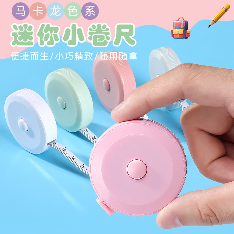 Picture of 1pc Mini Portable Measure Tape For Body Fabric Sewing Tailor Cloth Knitting Craft Retractable Dual Sided Tape Measure - Pink
