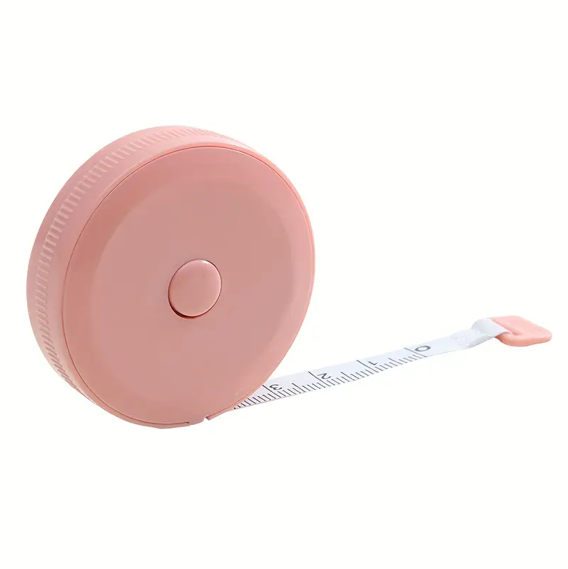 Picture of 1pc Mini Portable Measure Tape For Body Fabric Sewing Tailor Cloth Knitting Craft Retractable Dual Sided Tape Measure - Pink