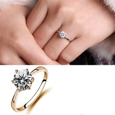 Picture of Hot Zircon Alloy Plated Platinum Zircon Finger Ring
