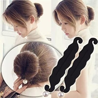 Picture of Magic Beauty Hair Hairstyle Foam Pearl Sponge Donut Maker Ponytail Bun Maker Twister - Black