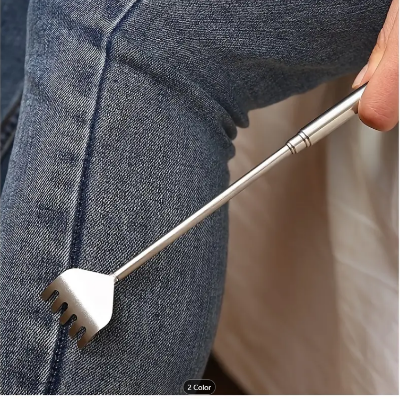 Picture of Adjustable Back Scratcher Stainless Steel Back Massage Telescopic Anti Itch Claw Massager Massage Tools For Elders Health Care - Silver