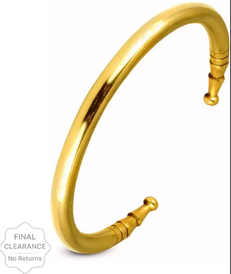 Picture of Golden Kada Round Fashion Bracelet For Men - Silver