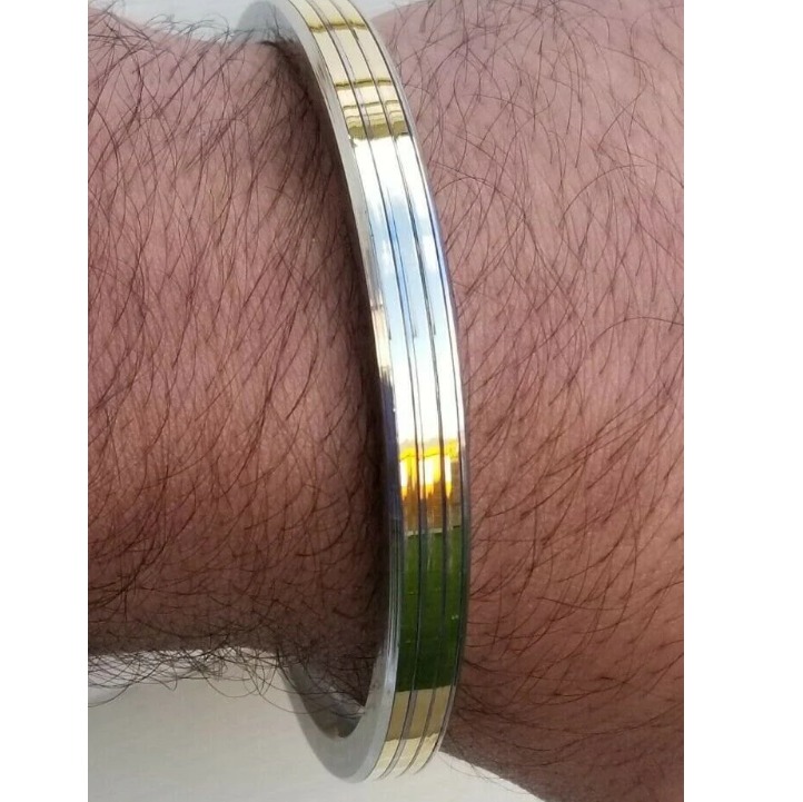 Picture of Good Quality Stainless Steel Round Bracelet For Men - Silver