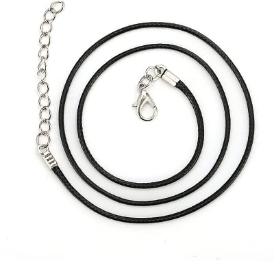 Picture of Adjustable Black Korea    wire  Cord Chain String Necklace - Black