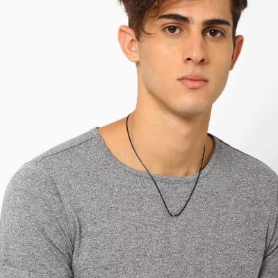 Picture of Black Leather  Chain Necklaces  Lobster - Black
