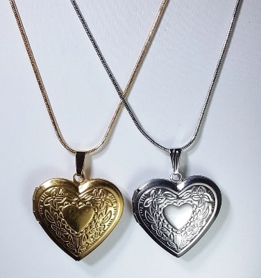 Picture of Picture Photo Small Love Heart Locket Necklace Kids Girls/Women Jewelry Gift - Silver
