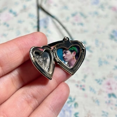 Picture of Photo Farm Heart Necklace- Leather Chain Necklace for Women - Silver