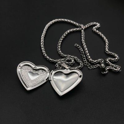 Picture of Picture Farm Locket Heart Shaped Necklace/Locket For Women Girlfriend Gift - Silver