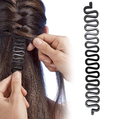 Picture of Hair Styling Tool Magic French Twist Braiding Maker Roller Stick Bun Maker Stick - Black