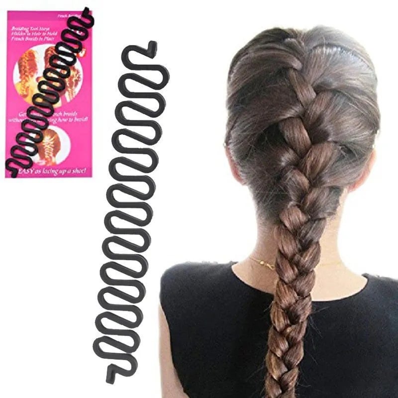 Picture of Fish Bone Hair Braiding  Braid Tool Roller Magic Twist Styling Bun Maker 1 Pc - Black
