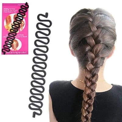 Picture of Fish Bone Hair Braiding  Braid Tool Roller Magic Twist Styling Bun Maker 1 Pc - Black