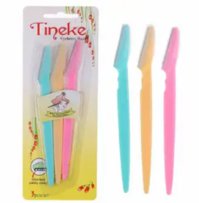 Picture of 3pcs Colorful Eyebrow Trimmer Face Hair Razors Women Eyebrow Shaver Hair Removal Makeup Tools