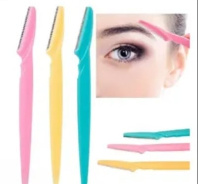 Picture of 3pcs Colorful Eyebrow Trimmer Face Hair Razors Women Eyebrow Shaver Hair Removal Makeup Tools