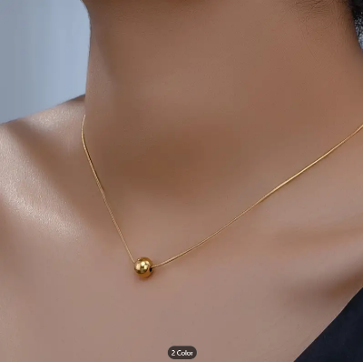 Picture of Stainless Steel Sweet Little Necklace For Women - Gold