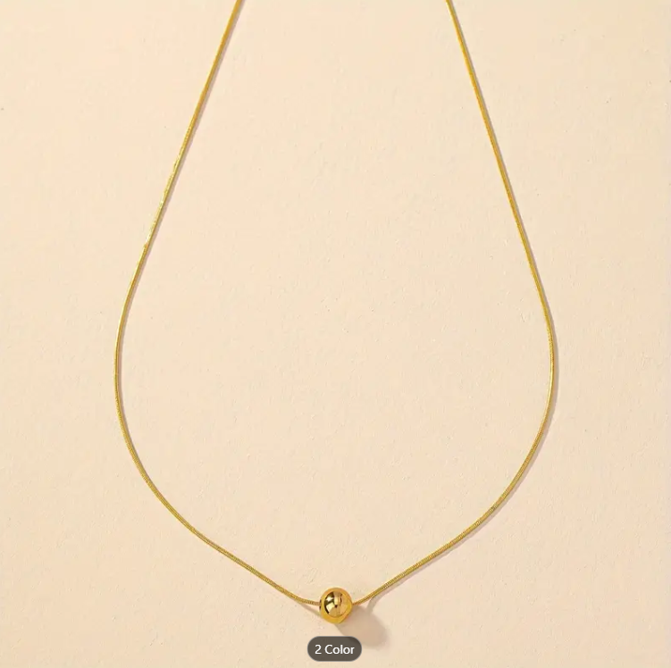 Picture of Fashionable Ball Necklace For Women/ Girl - Gold