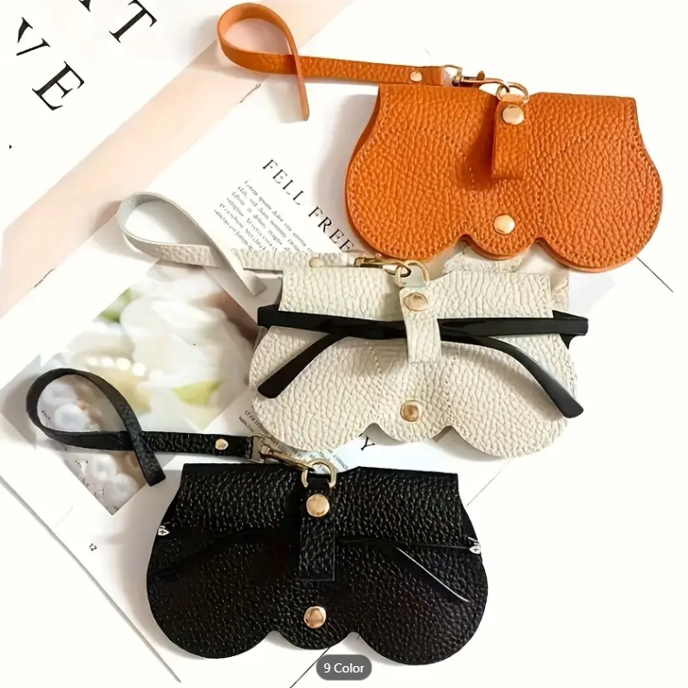 Picture of Fashion Durable Sunglasses Organizer Bag Holder - Portable PU Leather Sunglasses Storage Organizer